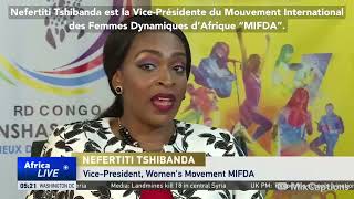 Madame Nefertiti Mushiya Deborah Tshibanda sur la CGTN le 8 mars 2021